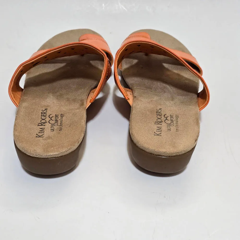 Kim Rogers Tauren Coral Perforated Faux Leather Sandals Size 9 - Image 4