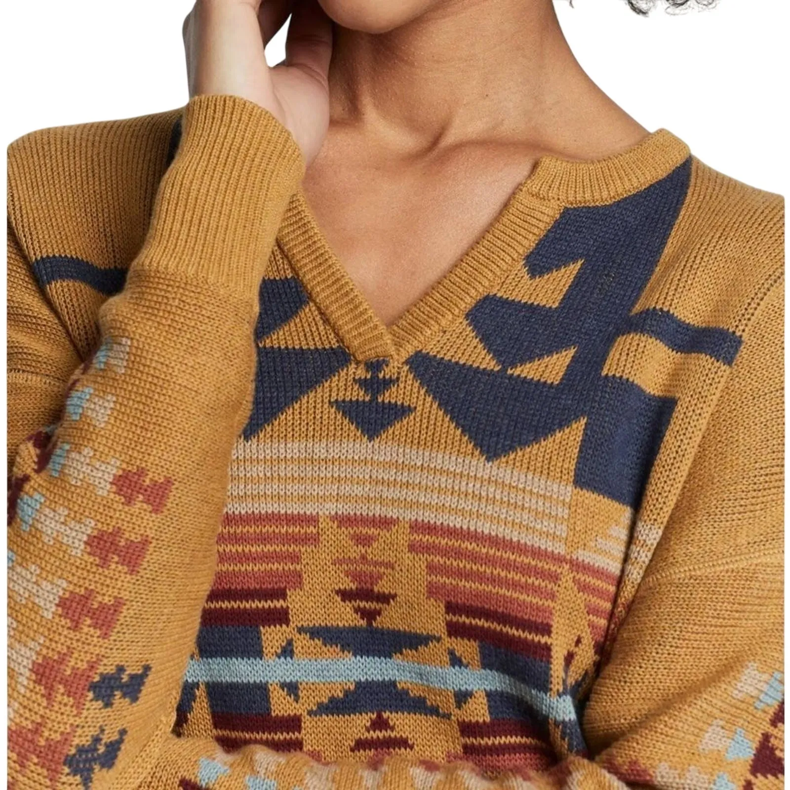 PENDLETON Chief Joseph Graphic Cotton Pullover Sweater Size L New w/ Tag $149 - Image 8