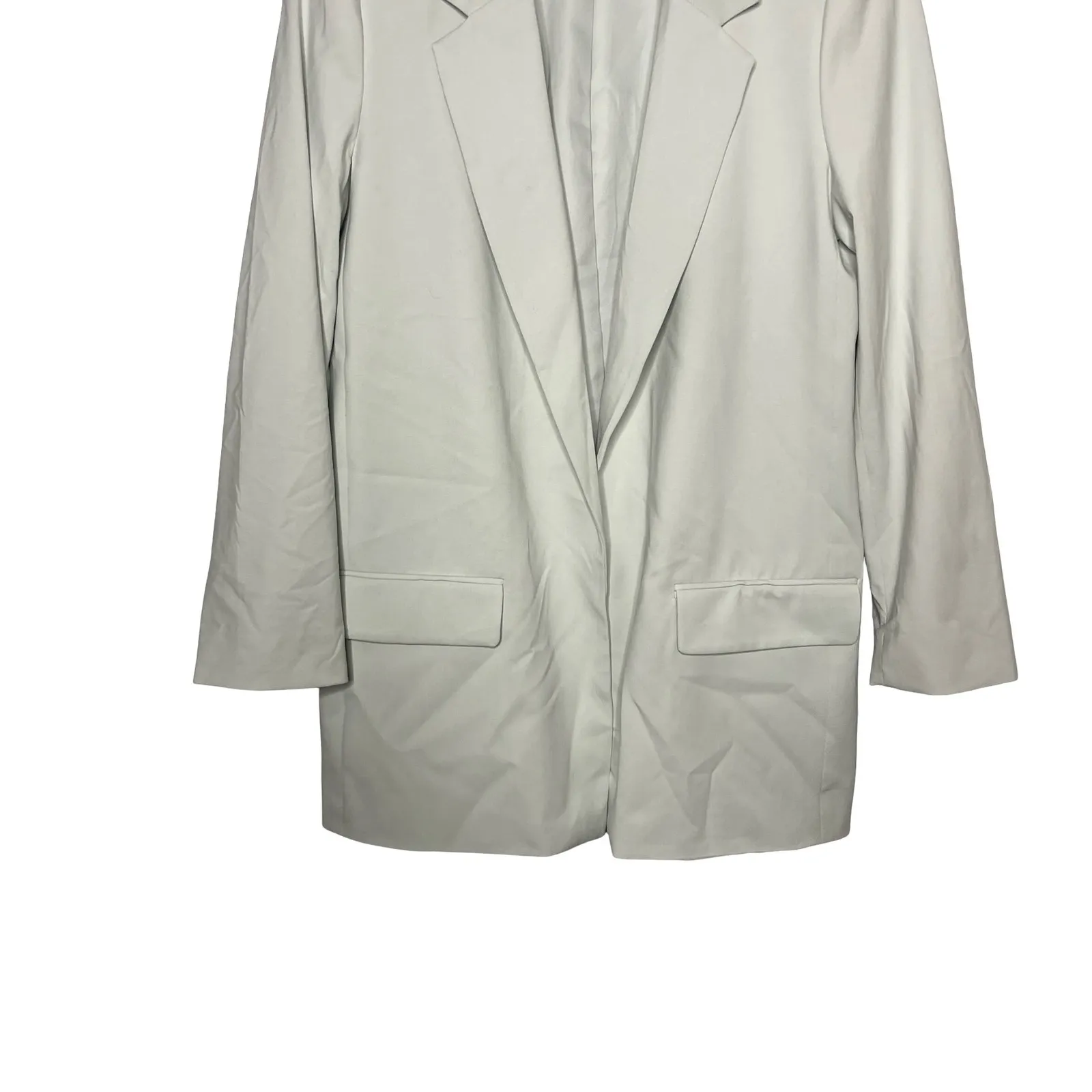 All Saints Aleida Lightweight tri open blazer in light green sz 6 - Image 5