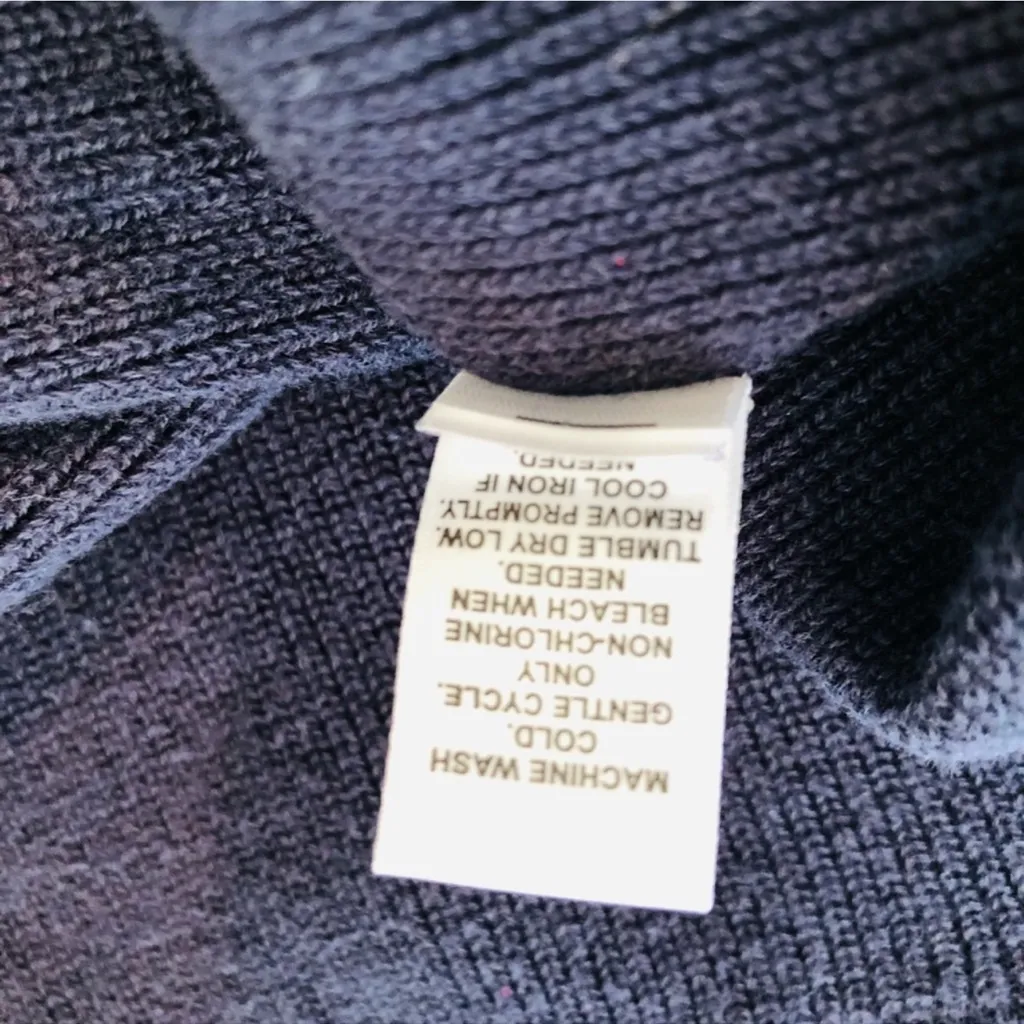 Navy sweater top short sleeve office casual everyday Elegant Blue Women's Top - Image 3