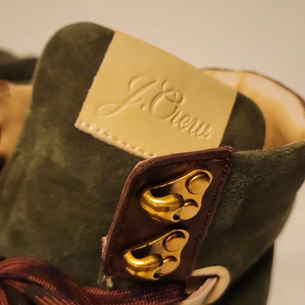 J. Crew Elsa Lace-Up Suede Boots Women’s Green & Brown Size 6 - Image 11