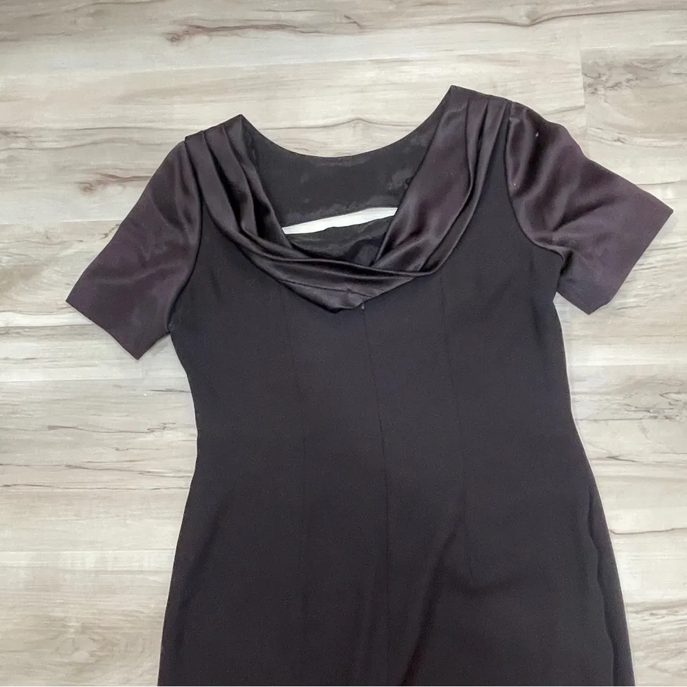 Vintage Liz Claiborne Petite Brown Formal Dress Size 8 Petite - Image 4