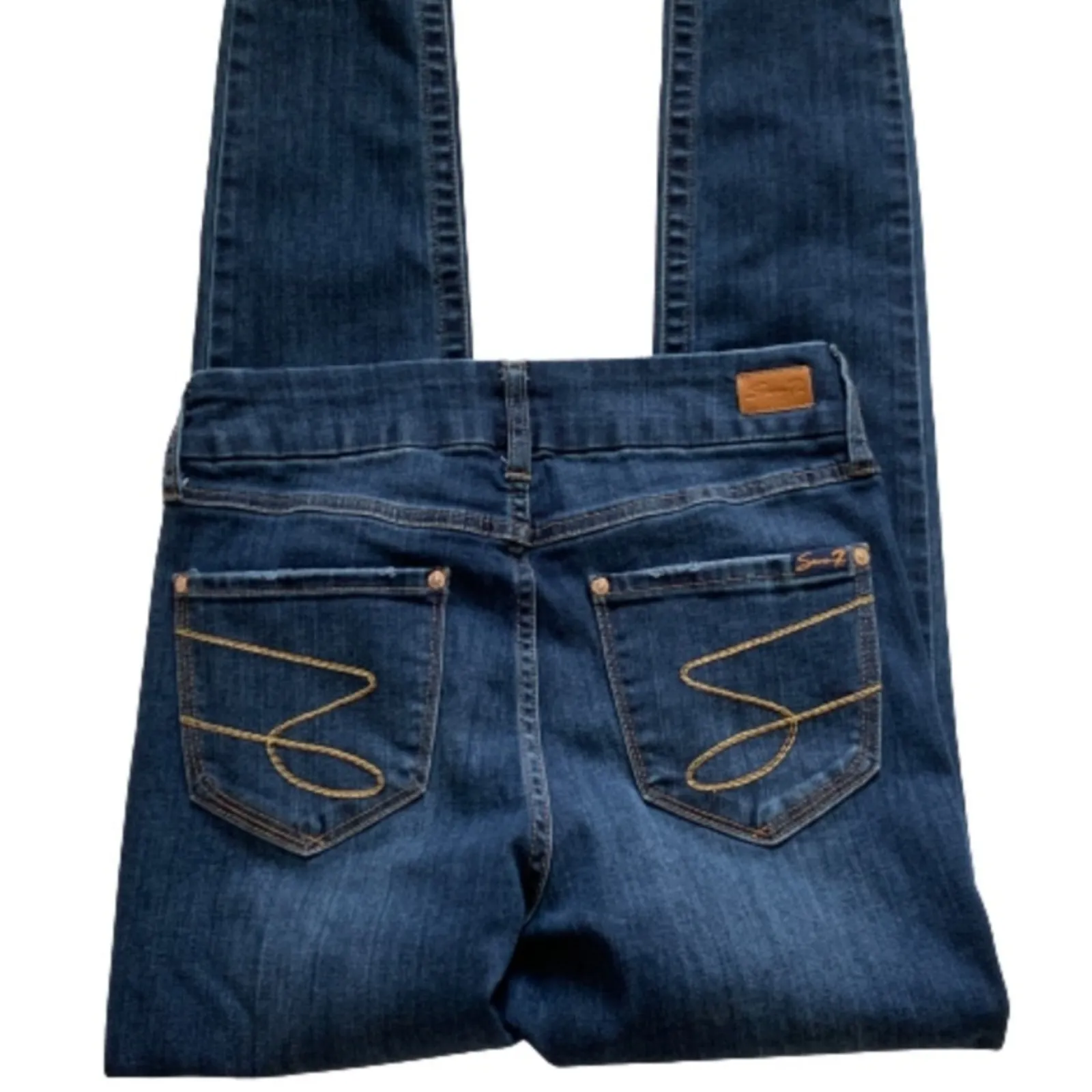 Seven7 Jeans High Rise Skinny Tummyless Distressed Denim Pants Jeans Size 4 - Image 9