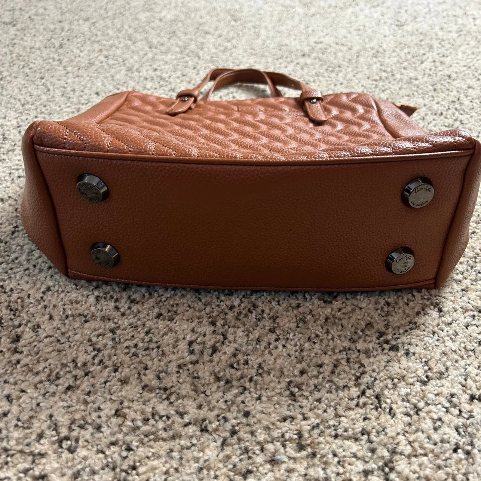 Lug Charter Classic VL Convertible Tote Bag Vegan Leather Brown Tan - Image 6