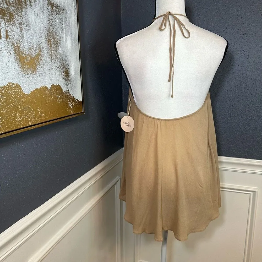Camila Coelho Diara Halter Tunic Tan - Image 8