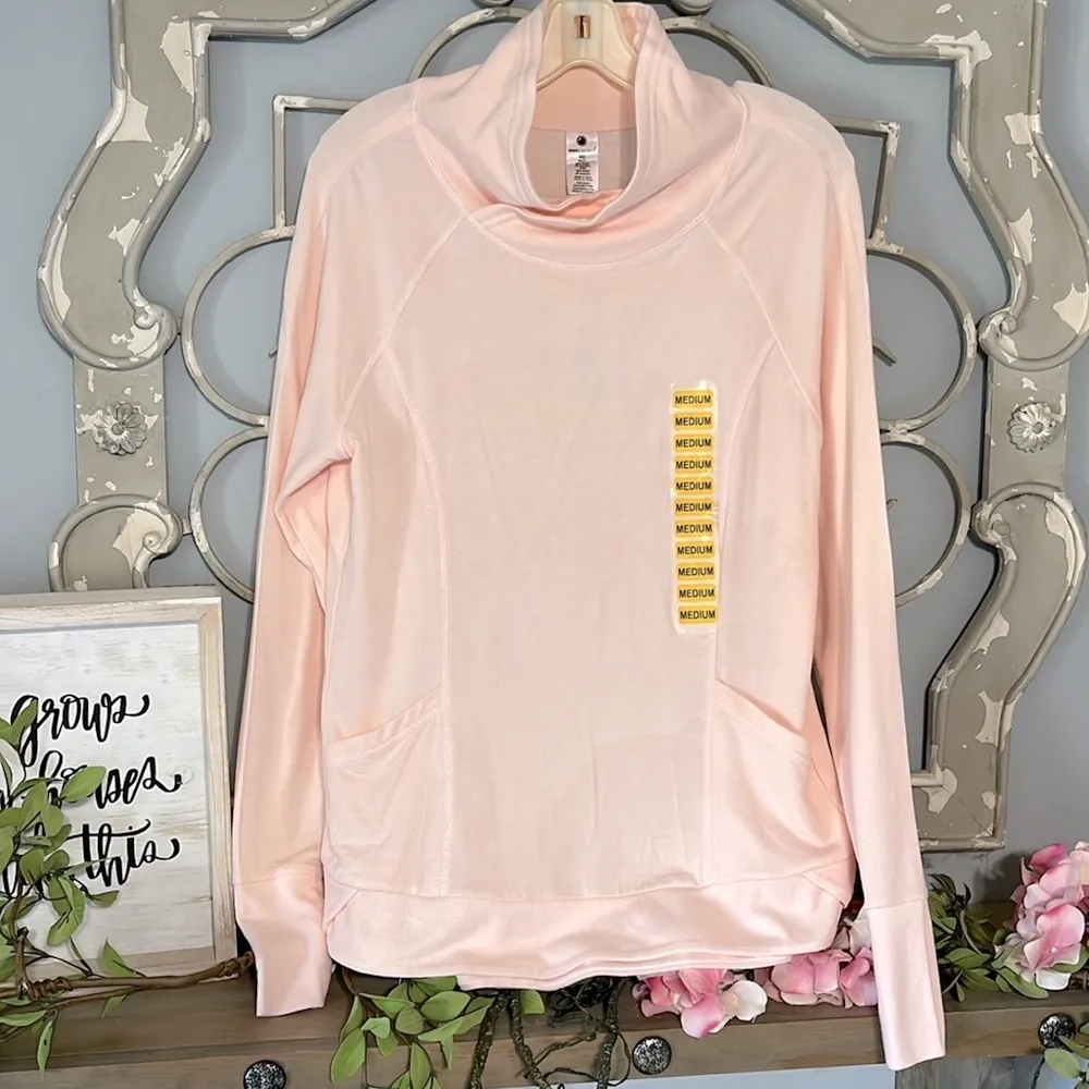 Yogalicious Pink Long Sleeve Top Women Comfy Activewear Medium New Soft Womens - Image 2