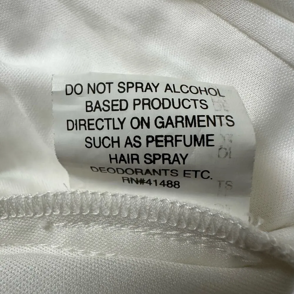 Mac Duggal Sz 4 Embellished Halter Neck White Midi Sheath Dress Formal Gala - Image 8