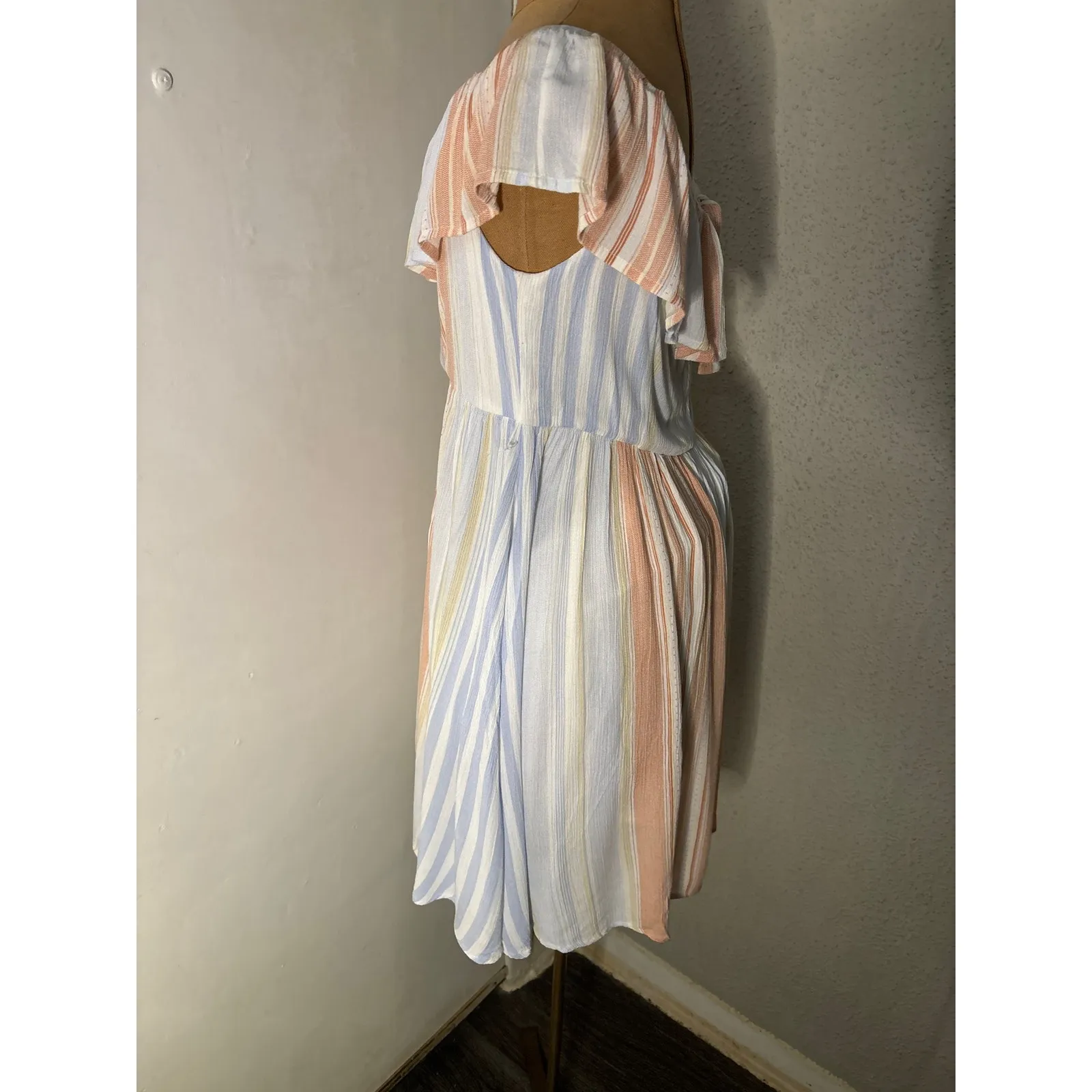 Altar'd State Ruffled Striped Dress S Boho Costal Cowgirl Coquette Girl Festival - Image 6