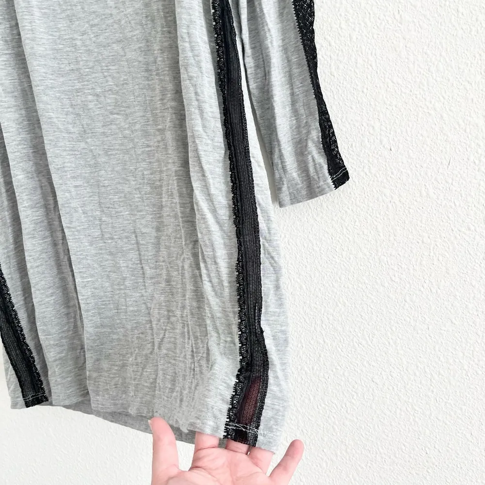 Victoria’s Secret Heavenly Supersoft Gray Lace Modal Long Sleeve Sleepshirt XS - Image 7