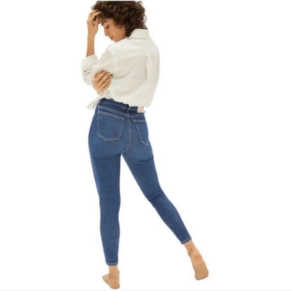 EVERLANE The Way High Skinny Jeans Size 28 Crop Dark Wash NWT High Waist Stretch - Image 4