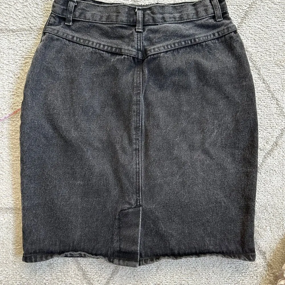 Stefano World Wide Vintage Black Denim Skirt sz 10 - Image 3