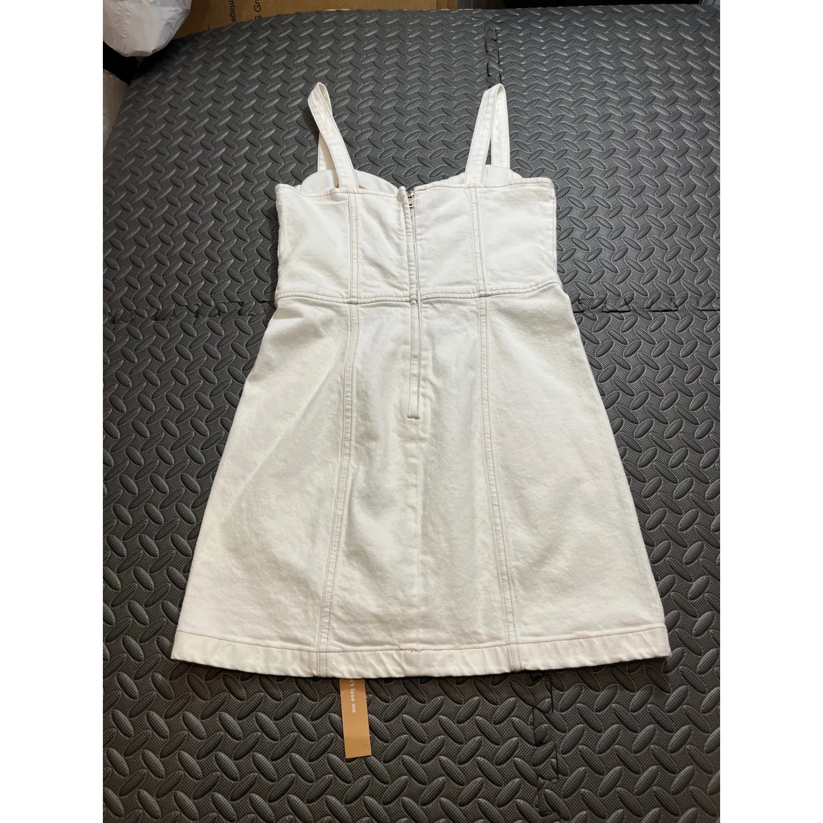 NWT REFORMATION Jeans Nikki Bustier Denim Mini Dress In Vintage White Size 8 - Image 7