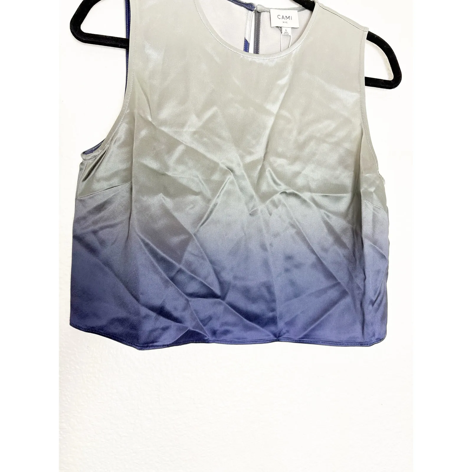 NWT Cami NYC Romilly Cropped Top Caspian Ombre Size Large Satin - Image 9