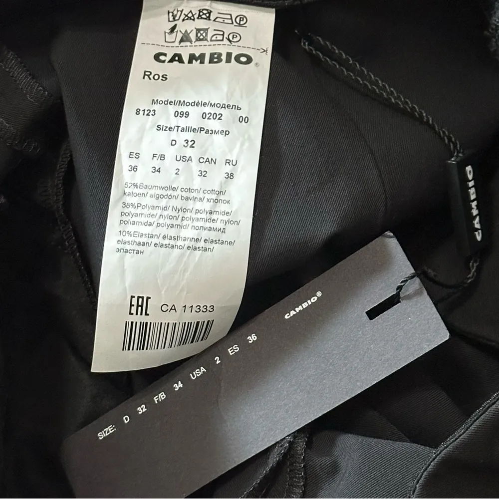 CAMBIO Women’s Size 2 Black Ros Techno Stretch Pin Tuck Seamed Trousers Pants - Image 9