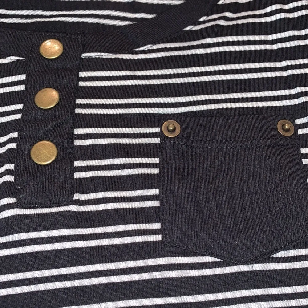 Splash Black &‎ White Striped Short Sleeve Top Medium NWT - Image 5