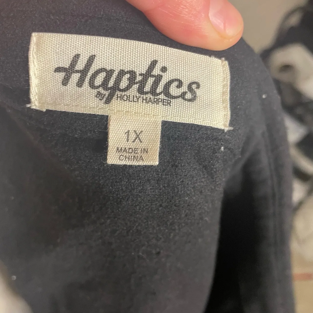 Haptics Womens Black Plaid Oversized Flannel Patches Button Down Shirt Jacket 1X - Image 5