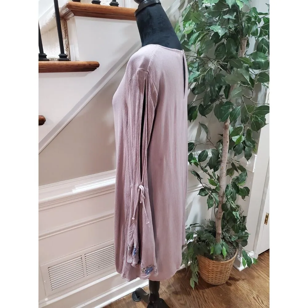 Bongo Women's Purple 100% Rayon Round Neck Long Sleeve Knee Length Dress Size XL - Image 6