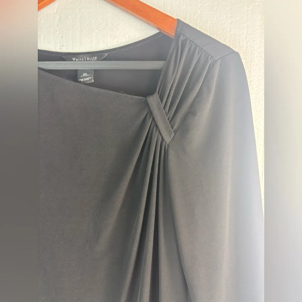 White House Black Market XL Black Mini Dress Funeral - Image 4