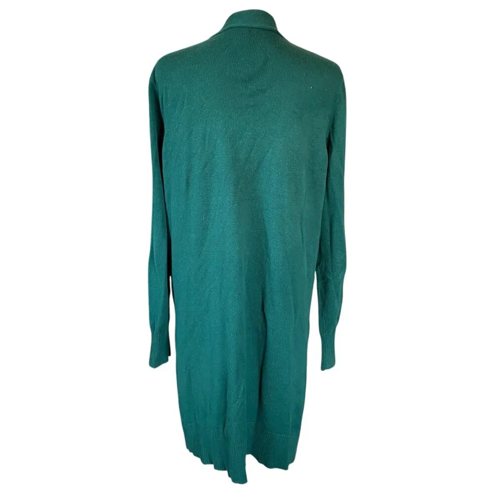 Denim & Company green long sleeve button down cardigan women's size medium - Image 5