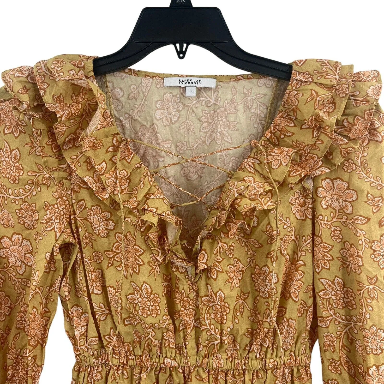 Derek Lam 10 Crosby Floral Ruffle Detail Dress Size‎ 4 New - Image 2