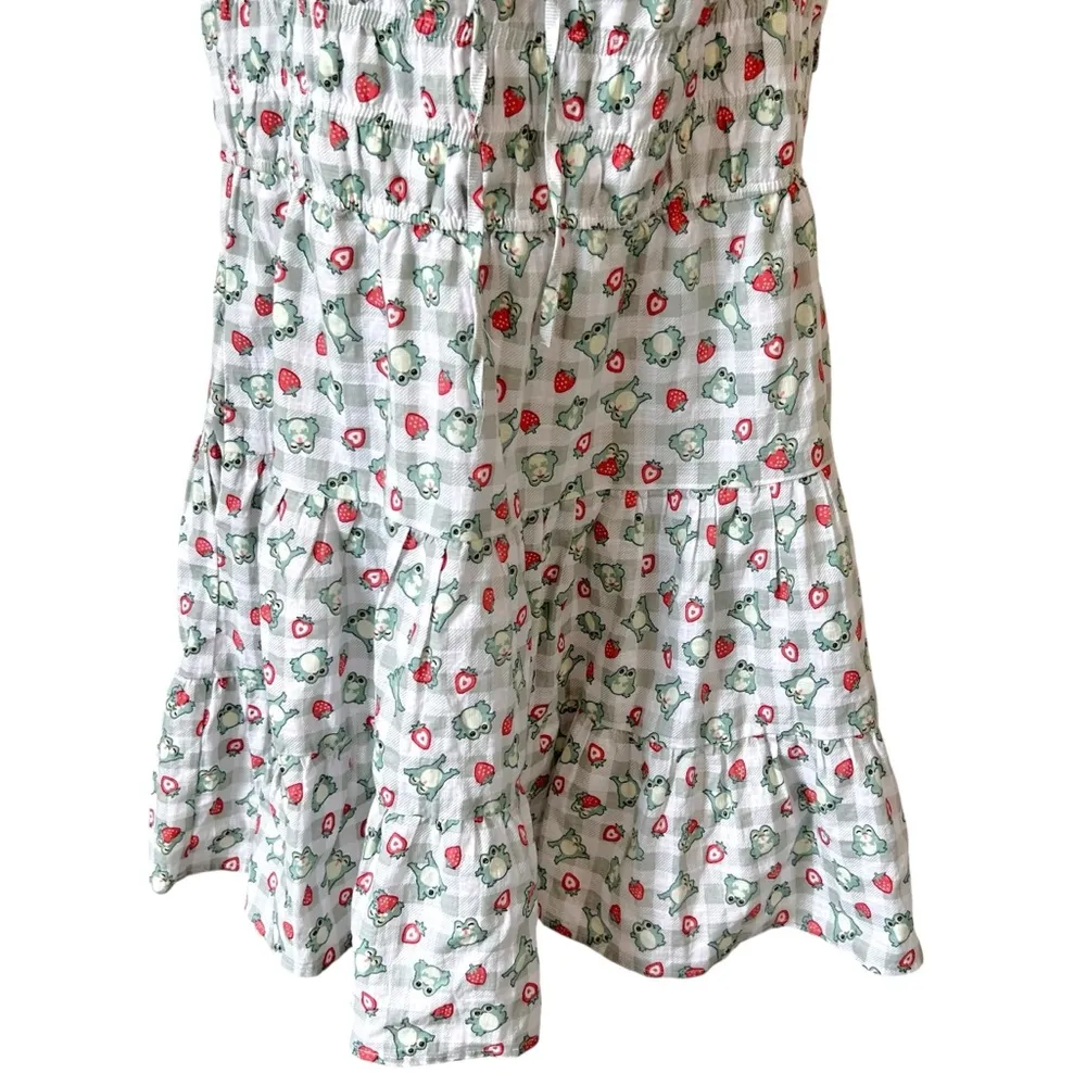 Hot Topic Strawberry Frog Tiered Gingham Babydoll Dress - Image 4
