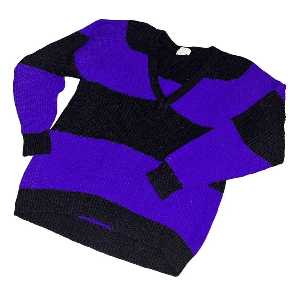 Vintage Blue Purple Black Knit Sweater Women’s Size Small Just Maggie Design! - Image 3