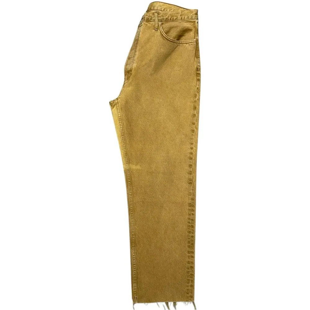 RE/DONE 70s Stovepipe Jeans, Straight Leg, Washed Mustard, Size 32 - Image 13