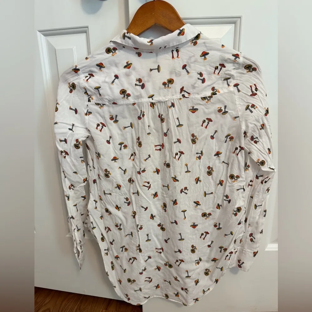 Anthropologie Maeve Matilda Toadstool Mushroom Buttondown Shirt XS - Image 5