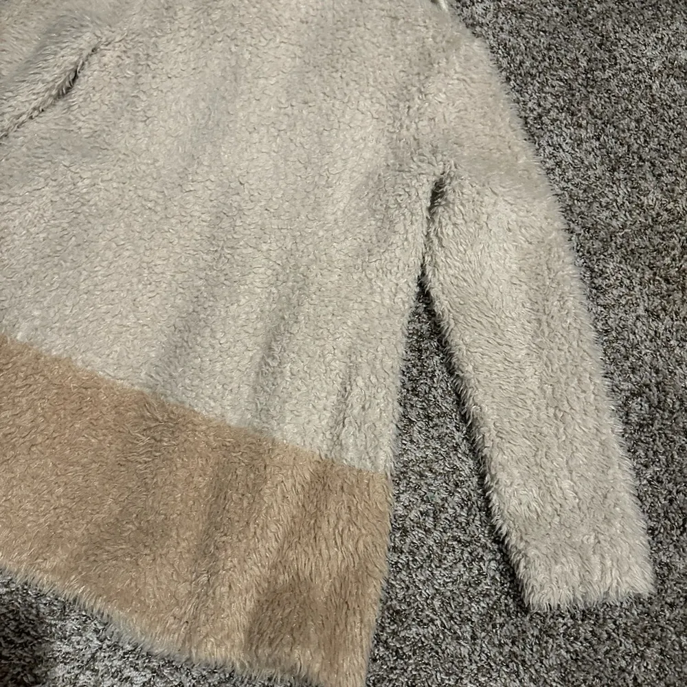 Anthropologie Elevenses Cream Shag Coat Sherpa Teddy Jacket - Image 12