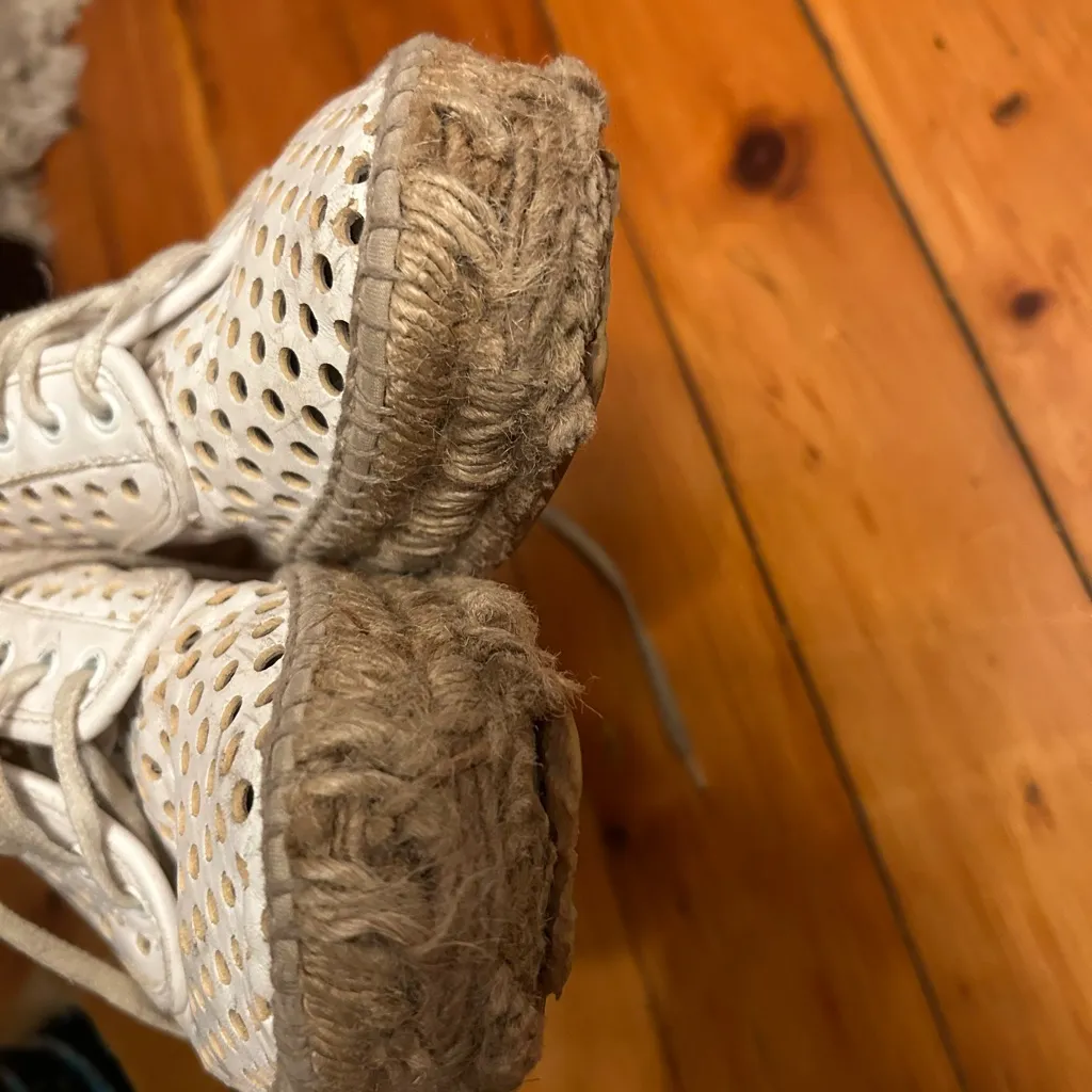 ☀️3/$25 Loeffler Randall Alfie Perforated Leather Platform Espadrille shoes 37 - Image 7