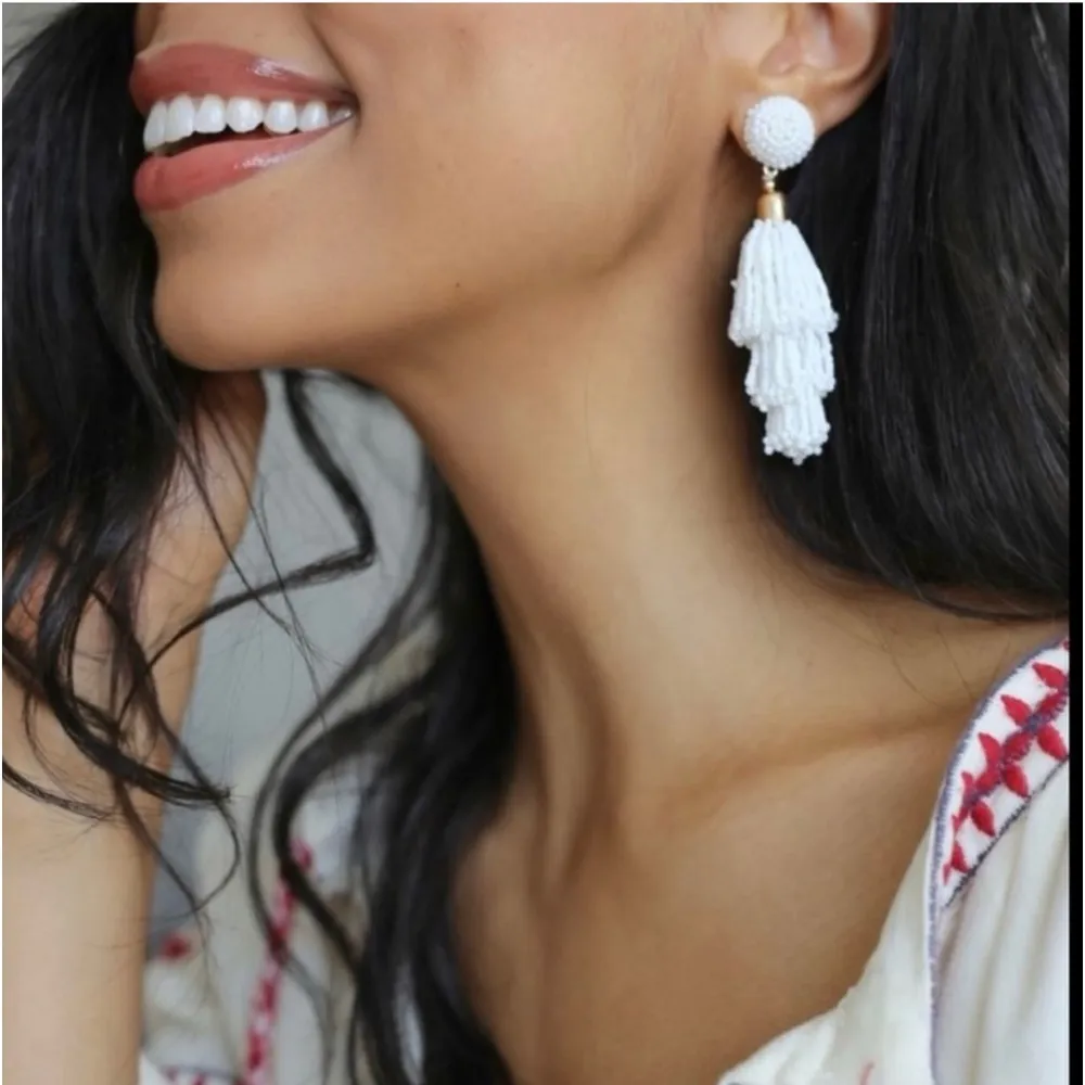 NWT Anthropologie Panacea White Beaded
Earrings - Image 9