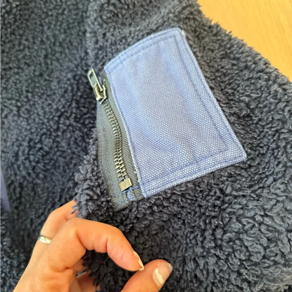 Free People Teddy Bear Aviator Bomber Blue Jacket Size Small - Image 7