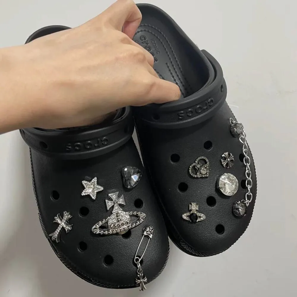 Crocs Charms Set Black and Silver Crocs Accessories - Image 2