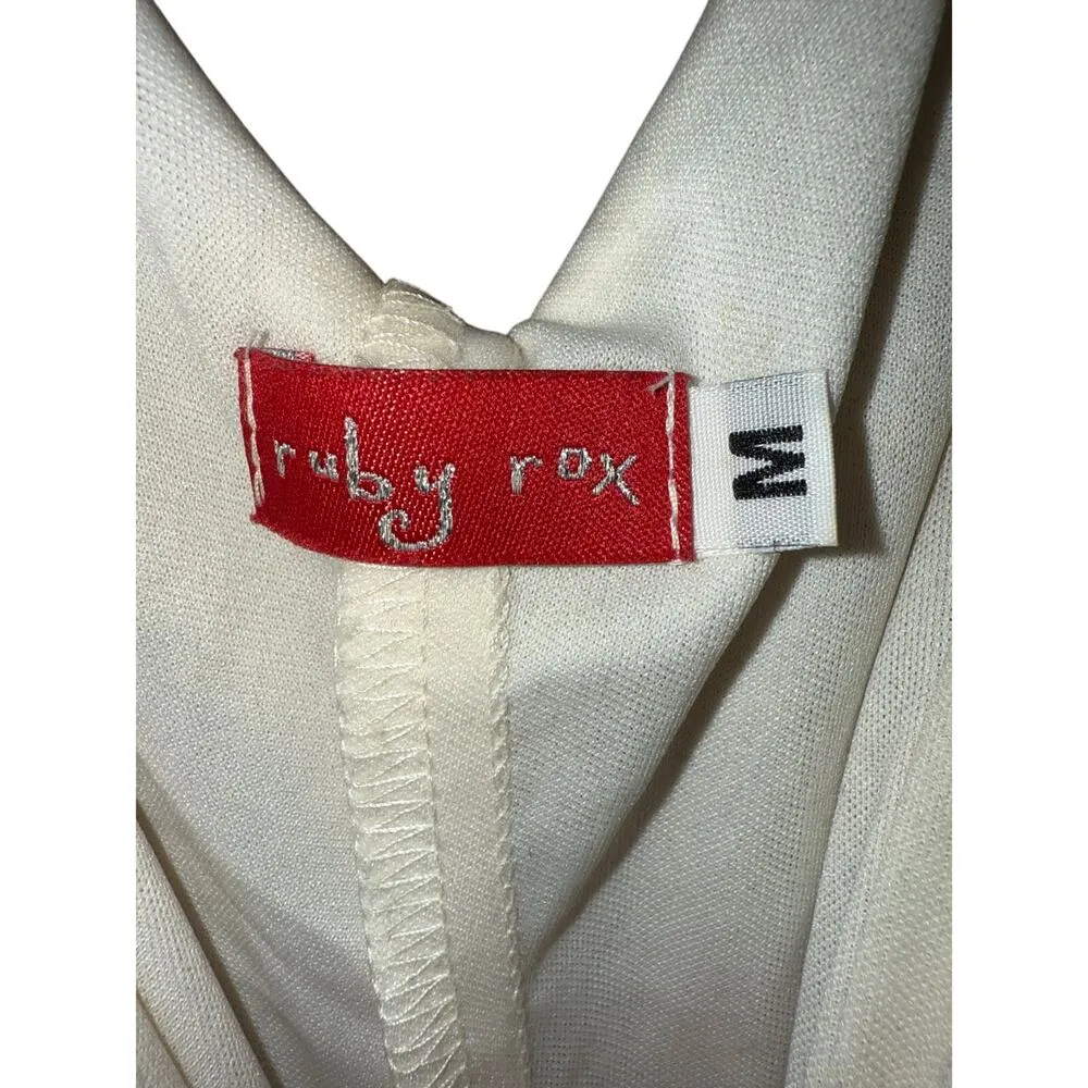 Vintage Y2k Ruby Rox pastel pink floral delicate slip handkerchief midi dress M - Image 3