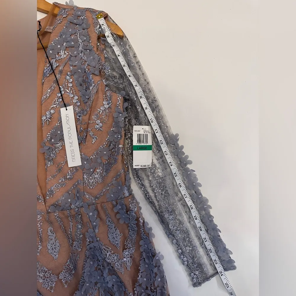 NWT  Jamie Lace Sheath Dress Mineral Blue/Size L Party Dress - Image 8