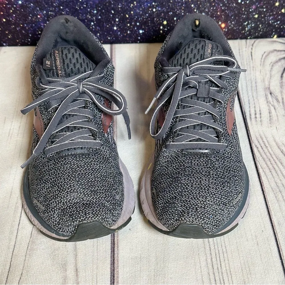 Brooks Adrenaline GTS 21 Running Shoes Grey/Lilac Women Sz 8.5 D Indoor/Outdoor - Image 2