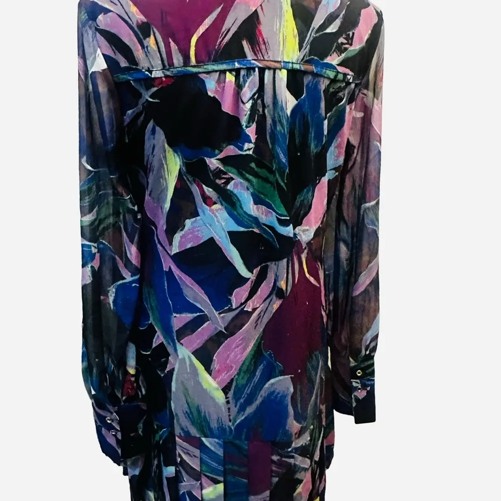 NWT Karen Millen Designer Abstract Floral Pleated Mini Dress Sz 6US Quiet Luxury - Image 4