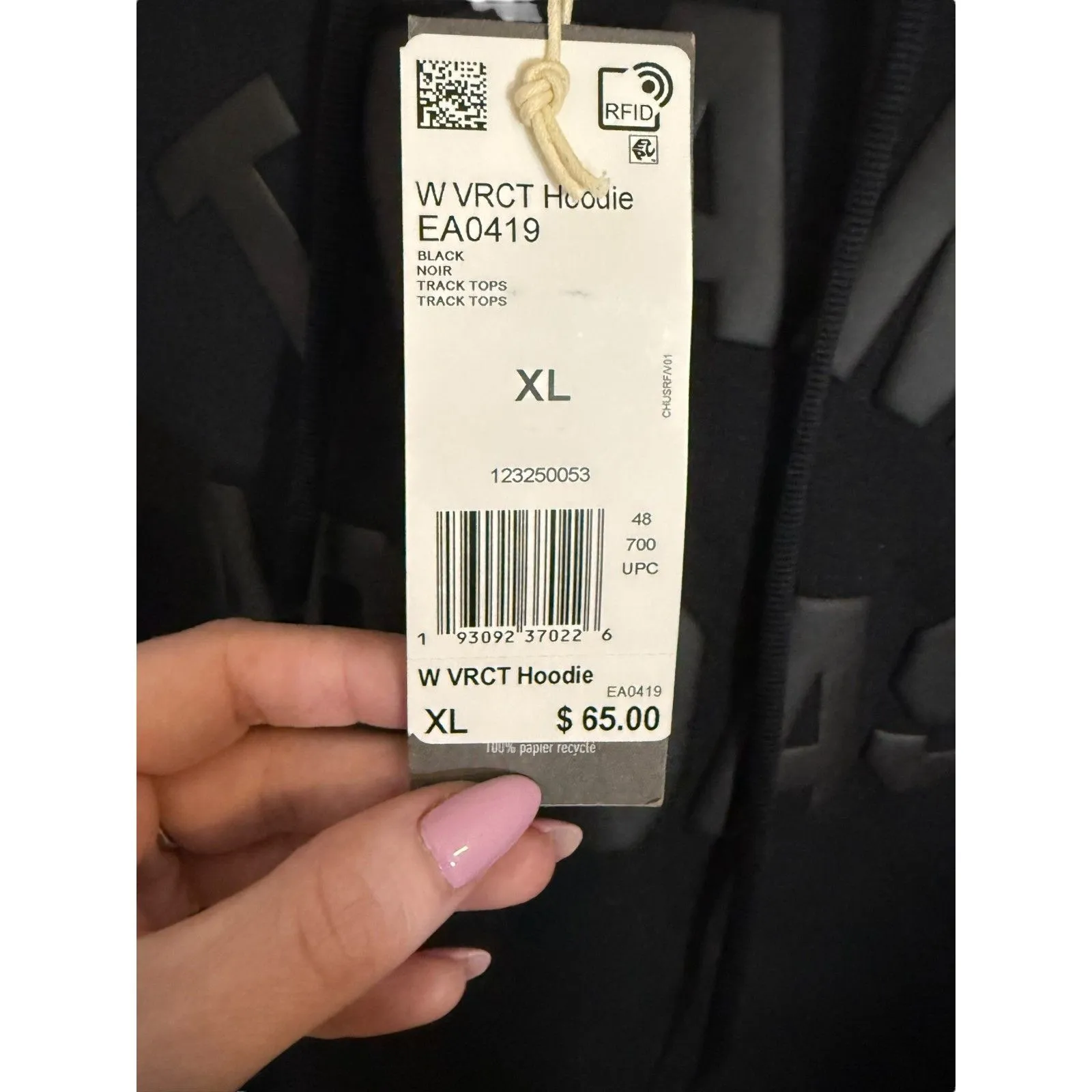 Adidas Women's VRCT Cropped Pullover Hoodie, Black Size XL NWT Team Adidas - Image 6