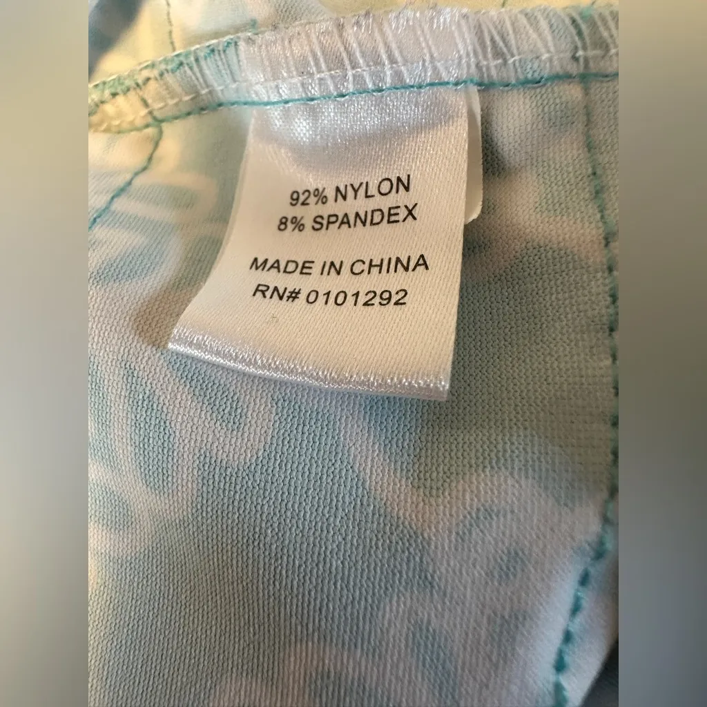 Lulu B Travel Dress XS Aqua White Ruffle Edges Blue - Image 5