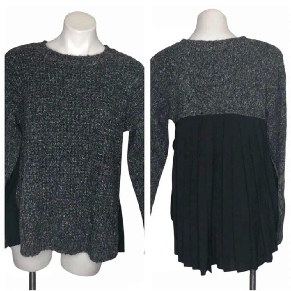 KENSIE Mixed Fabric Marled Knit Chiffon Sweater Chunky Knit Womens Size Medium - Image 10