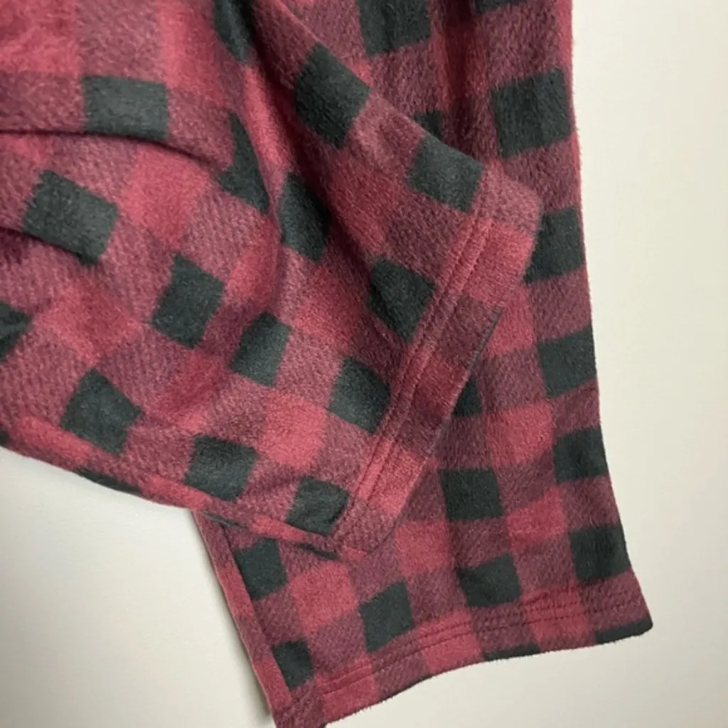 Cuddl Duds Maroon/Purple & Black Buffalo Plaid Fleece Pajama Pants - Image 5