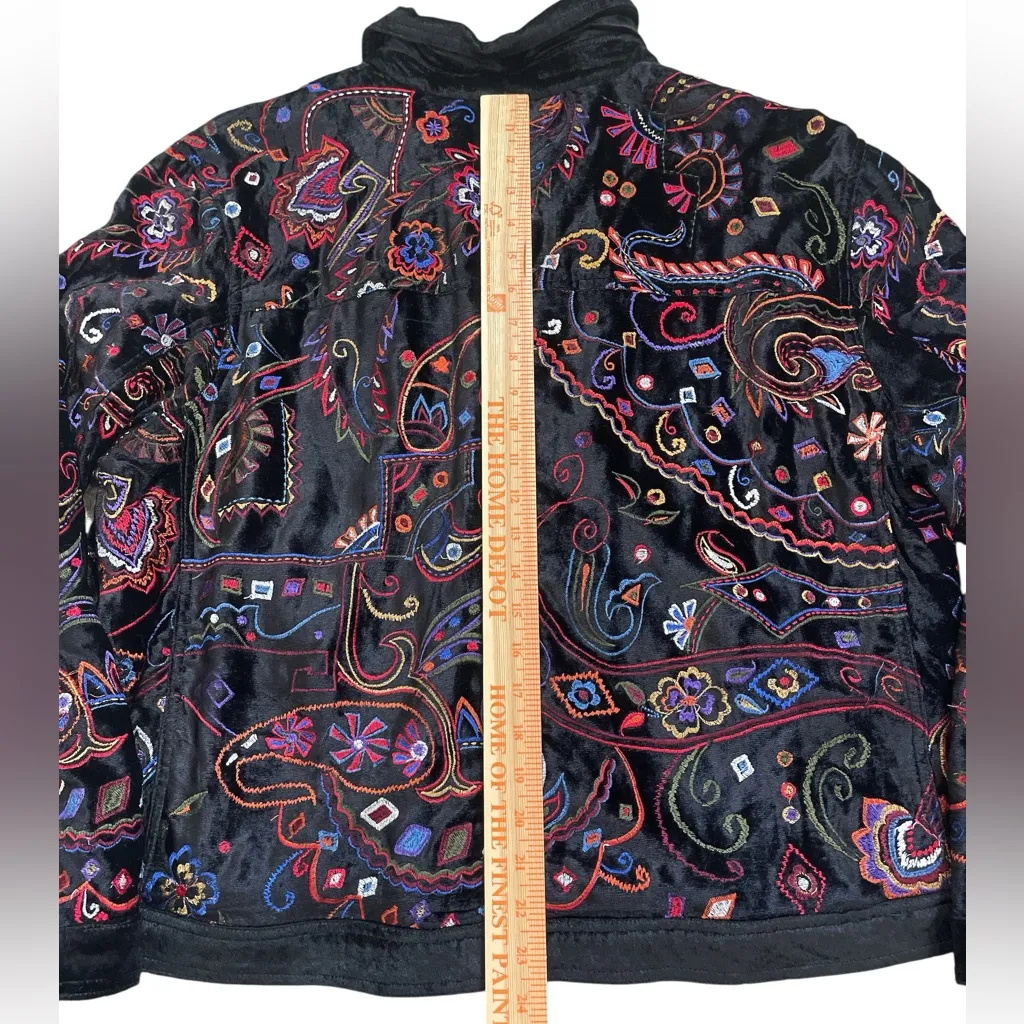 Laura Ashley Women's Paisley Embroidered Velvet Jacket black multi - Image 6