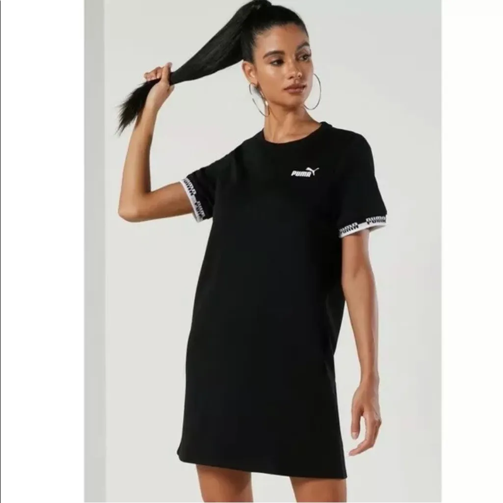 NWT PUMA Amplified T Shirt Knee Length Dress Black - Image 3