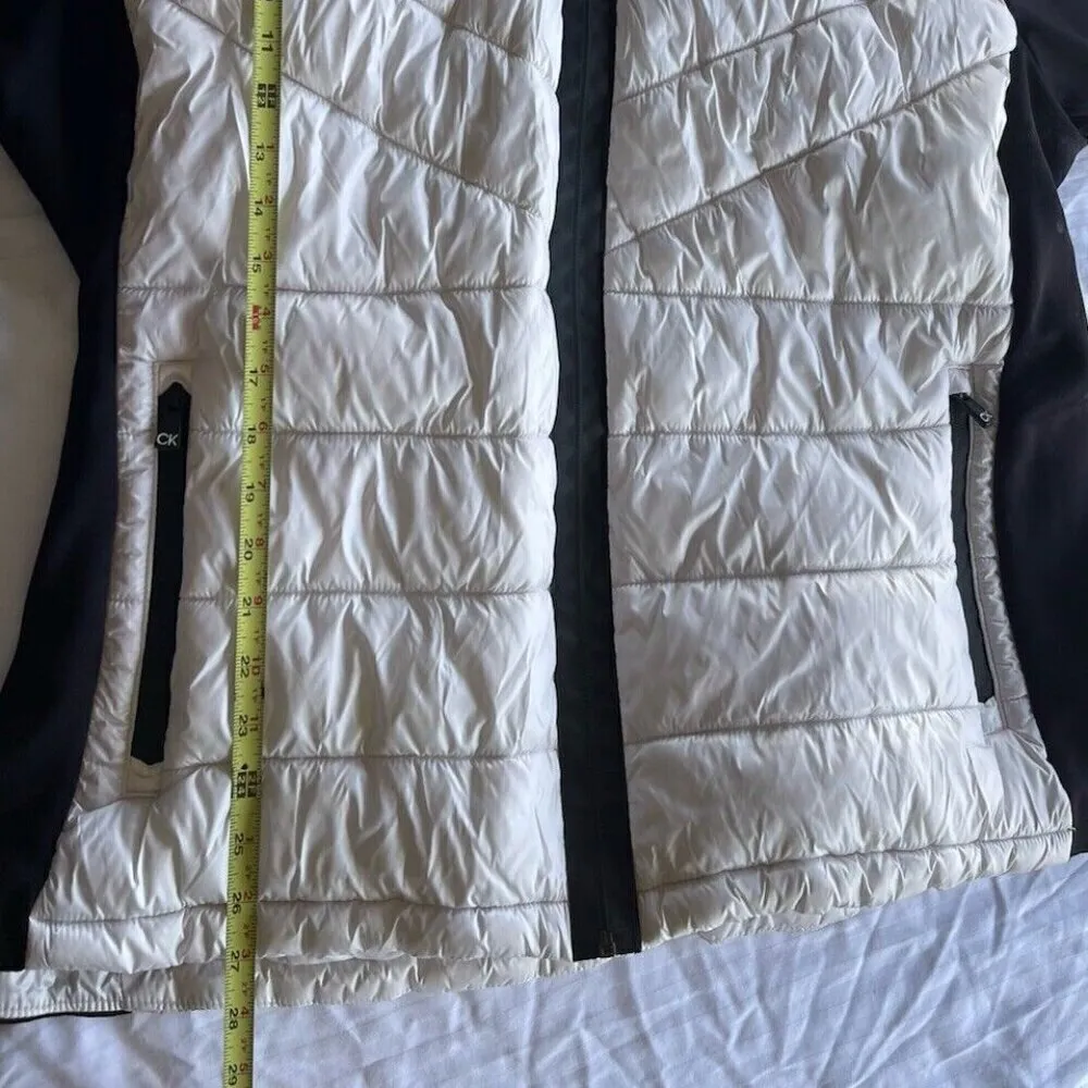 Women’s CALVIN KLEIN Women’s White Black Hooded Performance Pockets Jacket 3XL - Image 4