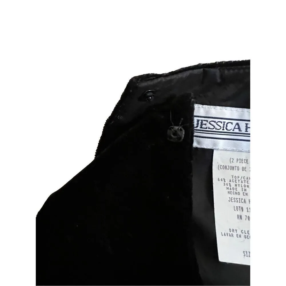 Women's Jessica Howard Black Velvet Skirt Suit Size 4 - Image 6