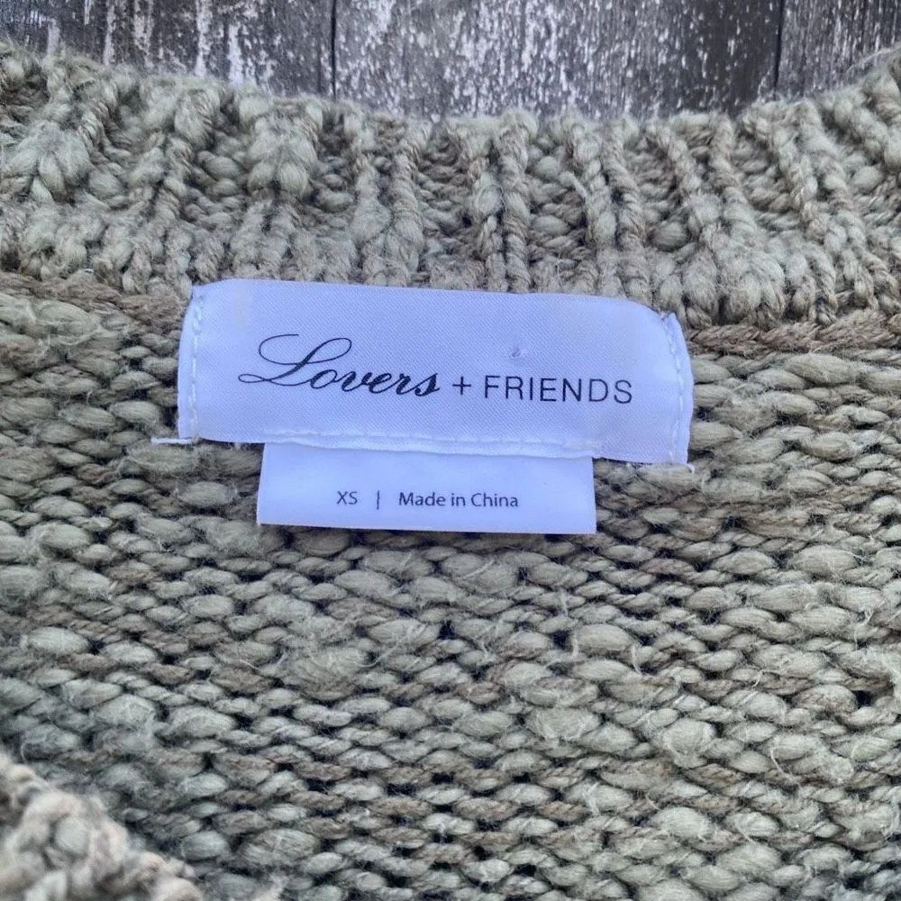 Lovers + Friends‎ Green Distressed Mock Neck Sweater | XS - Image 3