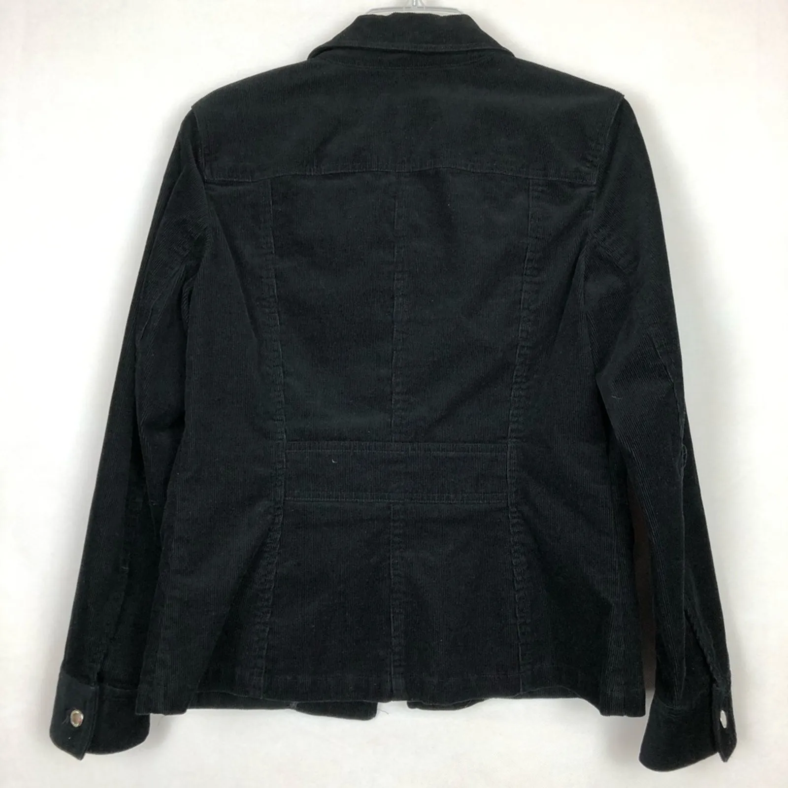 Jones New York Women's Button Down Black Corduroy Jacket Size Small - Image 2