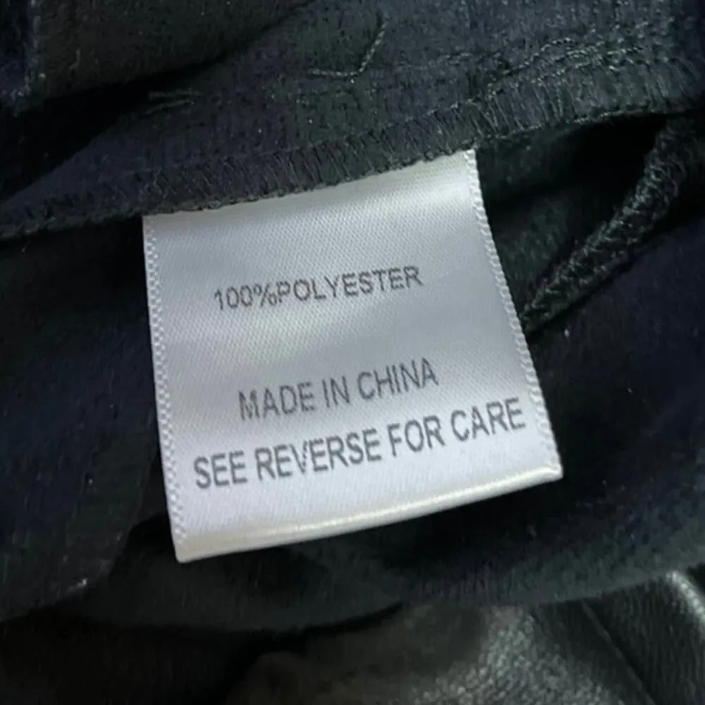 Lucy Paris Black Faux Vegan Leather Skinny High Waist Paperbag Trousers Pants S - Image 5