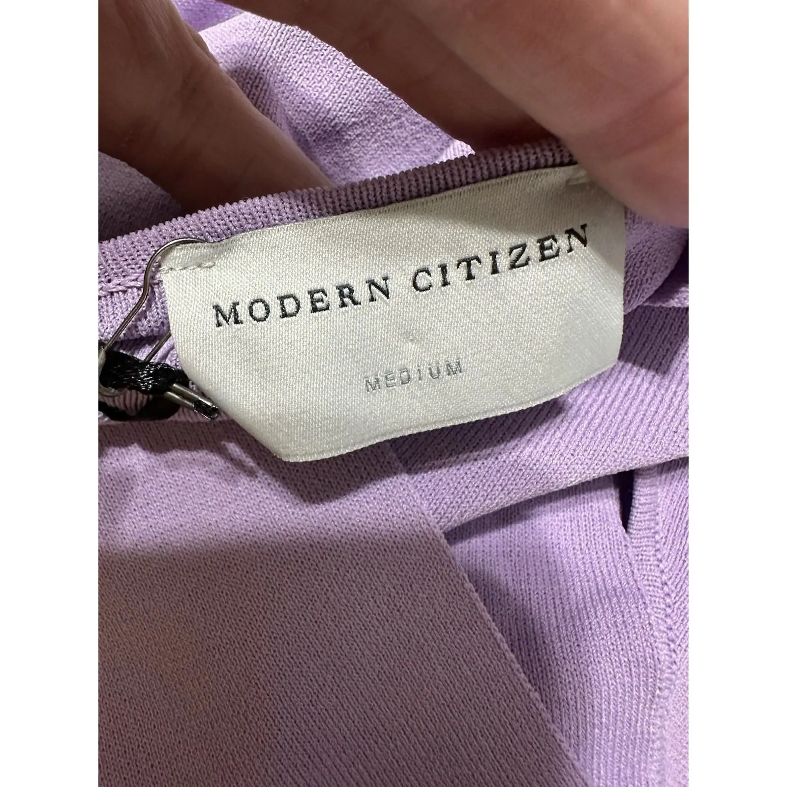 Modern Citizen Lavender Ribbed Knit Cross-Back Halter Tank Top - Size M EUC - Image 6