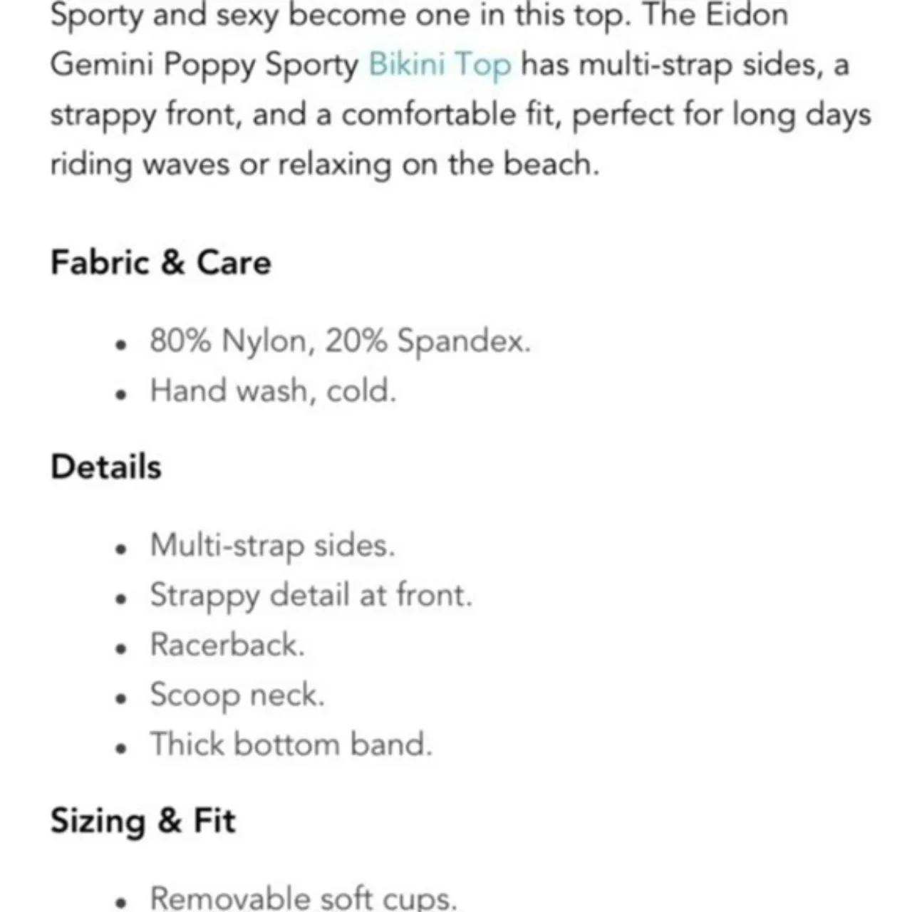 Eidon Gemini Poppy Sporty Bikini Top And Bikini Bottom - Image 7